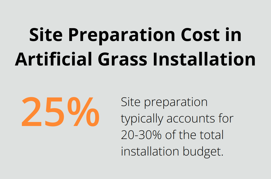 Chart showing the percentage of total budget allocated to site preparation in artificial grass installation - artificial grass price