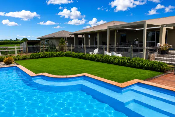 artificial grass around swimming pools